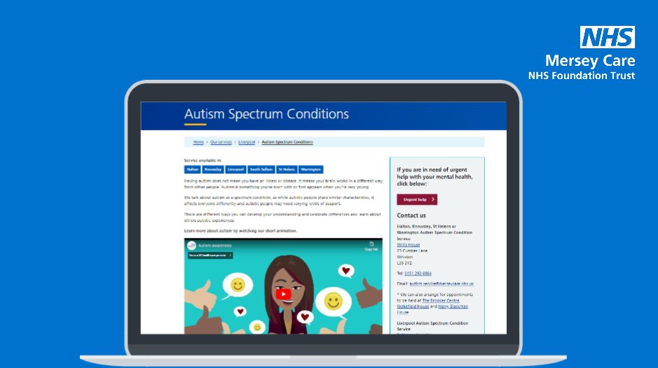 Check out our Autism Spectrum Conditions Service pages this #AutismAcceptanceWeek 💜💙💚🧡 The service supports adults across #Halton #Knowsley #Liverpool #StHelens and #Warrington 👇🏽 merseycare.nhs.uk/autism-conditi… @NHSCandM @NHSNW @HWKnowsley @HWStHelens @HW_Liverpool @HWWarrington