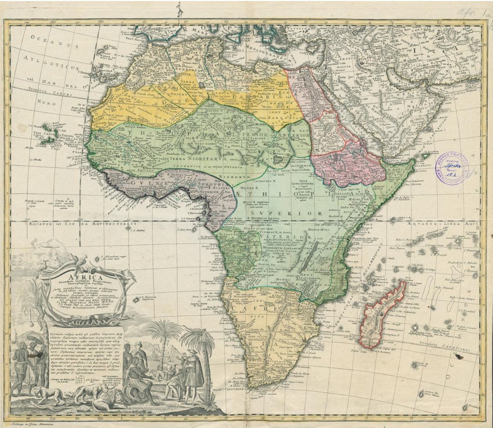 New blog post: Albert Feierabend shows how blank spaces emerged on 19th-century maps: karafas.hypotheses.org/6276. While earlier maps were colourful and contained information from Africans, (1/2)