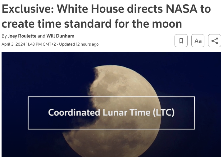 Programmers, brace yourself... 🌒
"Bug: missing lunar timezone" tickets are coming.