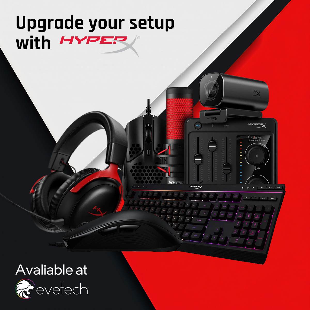 Evetech's tweet photo. ๐Join the HyperX Family!
Level up your game and experience the HyperX difference, explore their extensive lineup of headsets, mice, keyboards and more!
https://t.co/FzEFyERFF5
#Evetech #HyperX #GamingPeripherals #Gamingsetup #performance #hyperxcommunity #gamers #contentcreator #proffesionals #HyperXAccessories #HyperXFamily