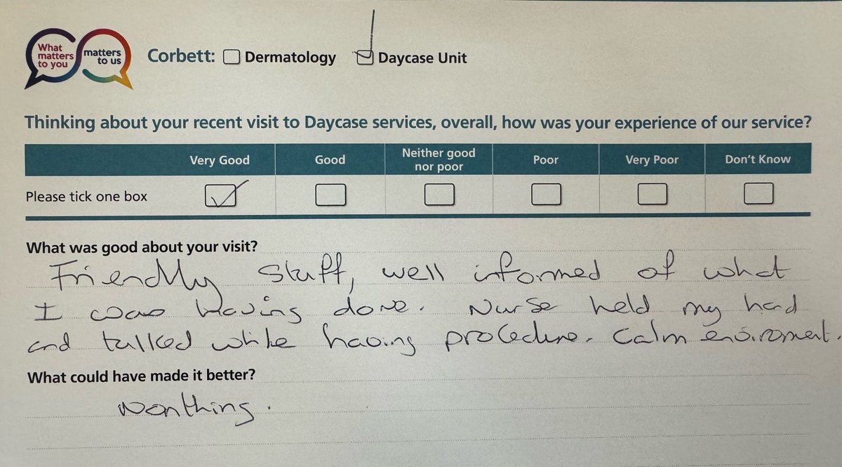 Lovely feedback on our FFT cards for Corbett Daycase! well done team @jillfaulkner65 @DudleyGroupCEO @MataMorris_SK @DudleyGroupNHS