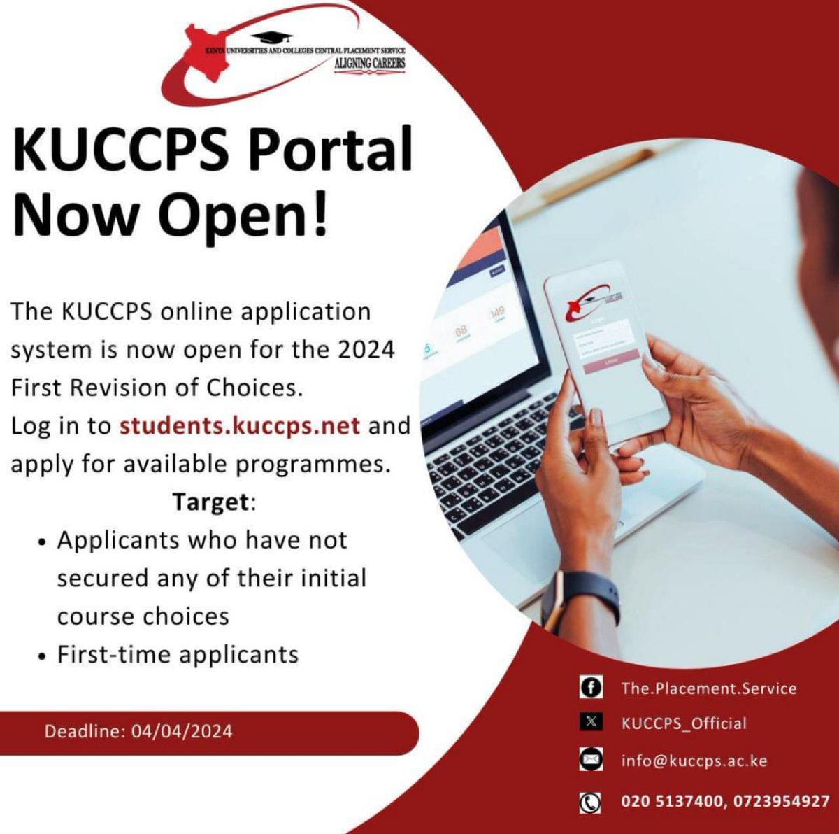Deadline is today at 00.00hrs, have you applied? #otti #KUCCPS