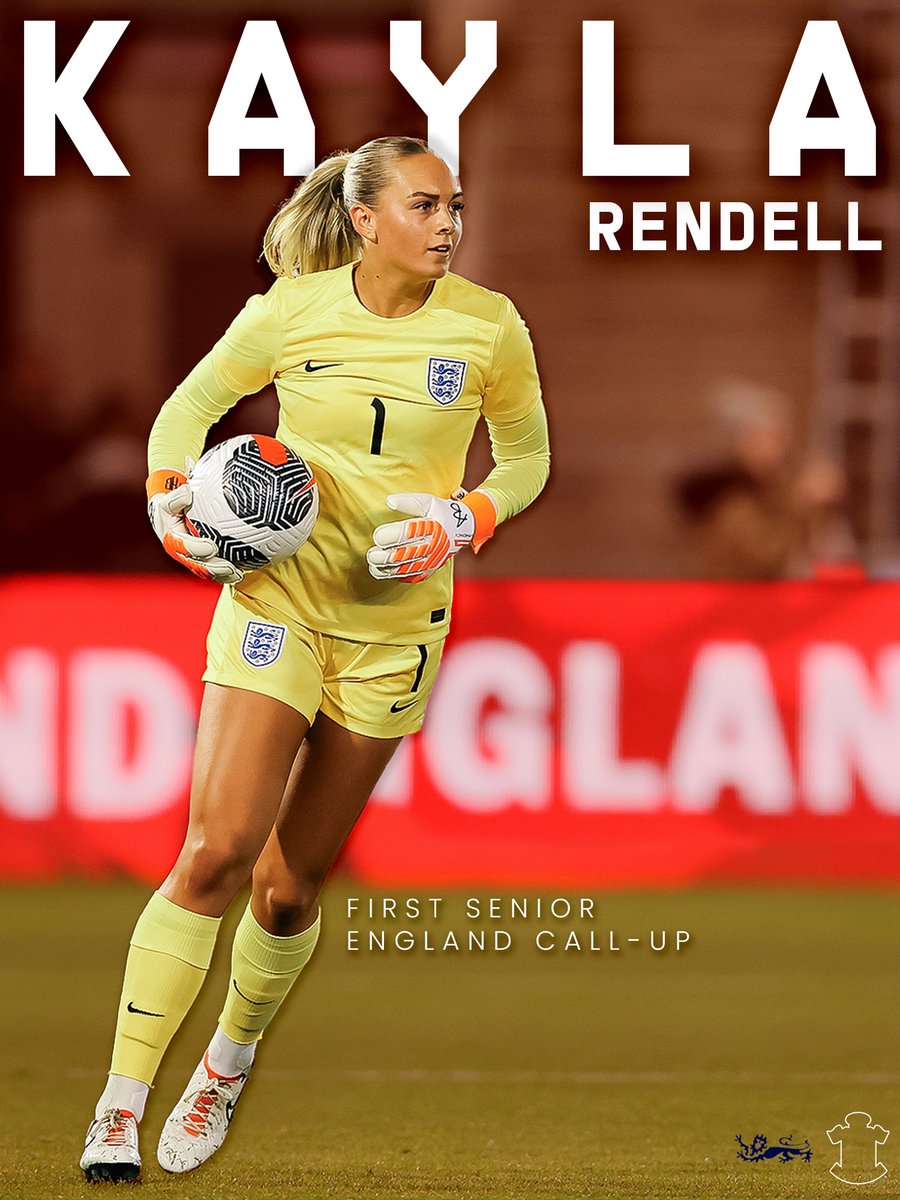 Brilliant news, @kayla_rendellx! 🤩 A first call-up to the #Lionesses senior squad for #WEURO2025 qualifying 🏴󠁧󠁢󠁥󠁮󠁧󠁿