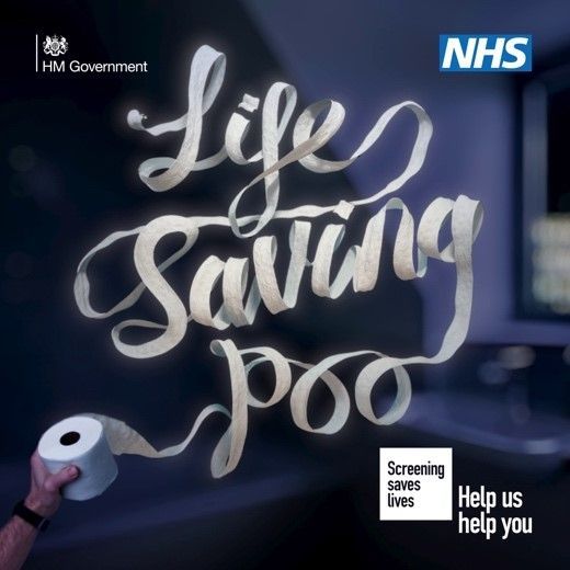 Have you received a #bowelcancerscreening kit? Only a small sample of #poo is needed, and it takes a minute or two to complete. Don't put it off, complete the test as soon as possible. Together, let’s #flushawaybowelcancer 🧻. Learn more: bit.ly/3xaAbXa.