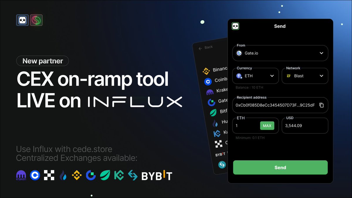 cedehub's tweet photo. New Integration with @Influx_ex 🤝

Influx is the next-generation AMM protocol for perpetual futures trading 📈 Trade, swap &amp; provide liquidity directly from your CEX funds using https://t.co/drZ7axdndV 🐼

Make a transfer NOW! https://t.co/np7L6Hmm1U
