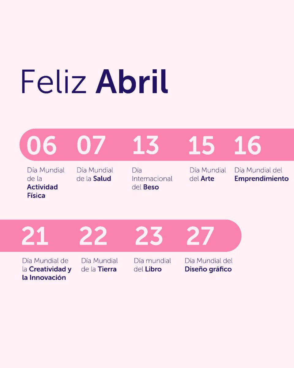 gomarlydigital's tweet photo. ¡Se viene mes cargadito! 🙌

Despedimos la Semana Santa y damos la bienvenida al mes de Abril. Un mes lleno de arte, creatividad y diseño… ¡Lo que nos gusta a nosotras! 🎨

Feliz comienzo de mes😉

#Gomarly #AgenciaDigital #Agenciademarketingdigital https://t.co/rgH4PAulRi