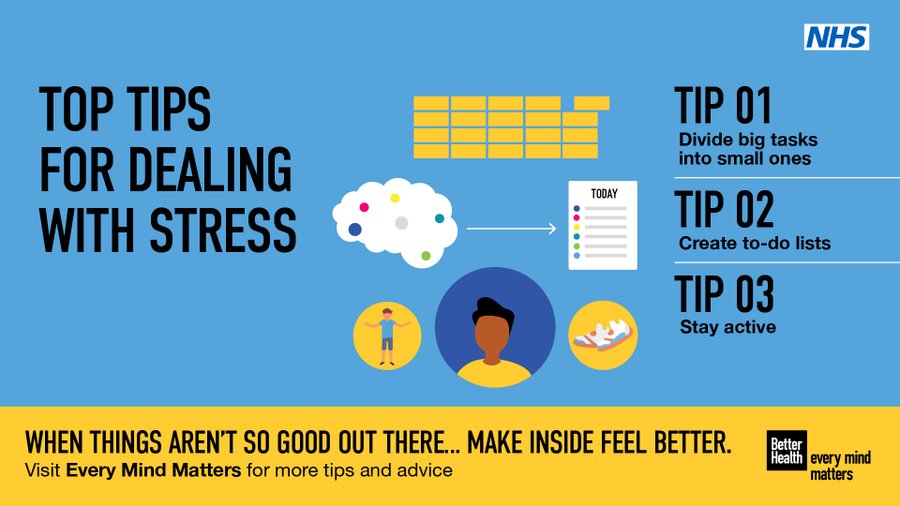 Millions of us around the UK are experiencing high levels of stress and it's damaging our health. Follow our top tips to help you keep calm if things get too much ➡️ ncic.nhs.uk/news/our-top-s…