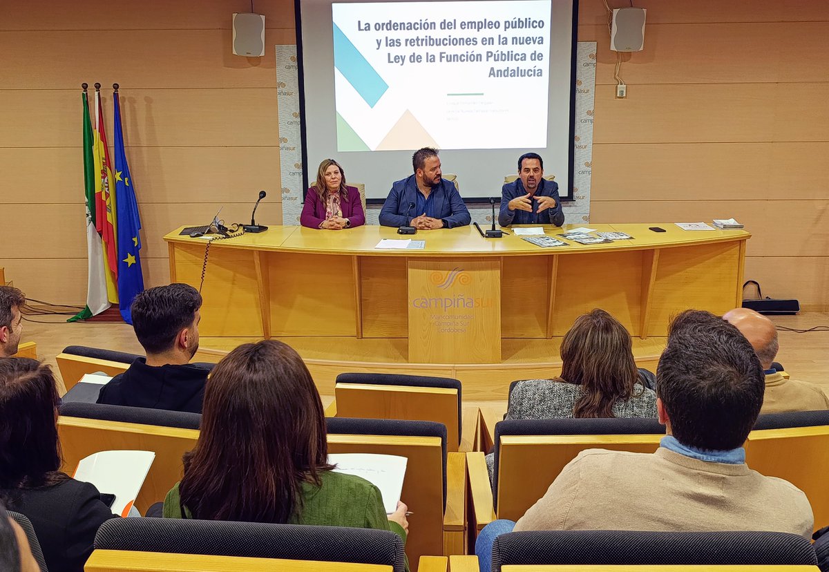 La Mancomunidad organiza una jornada formativa para abordar aspectos de gestión administrativa y de gestión pública destinada a personal de los ayuntamientos de la Campiña Sur Cordobesa. campisur.es/una-jornada-fo…