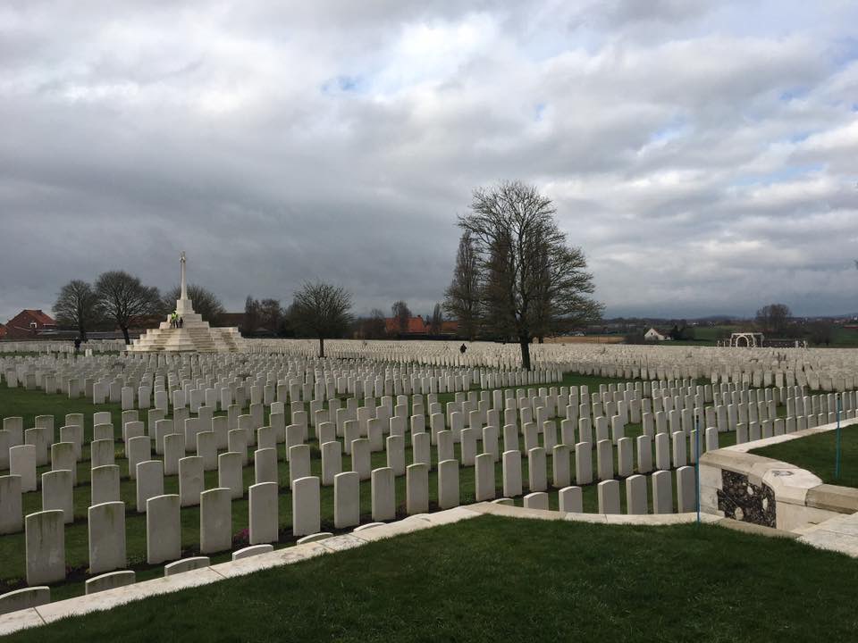 The final visit on @PlymouthCollege #BattlefieldTrip2024 was to Tyne Cot, the largest @CWGC Cemetery in the world, where nearly 12,000 soldiers - including @OPMClub alumni - are commemorated. A demonstration of the scale of the suffering on the Western Front. #LestWeForget