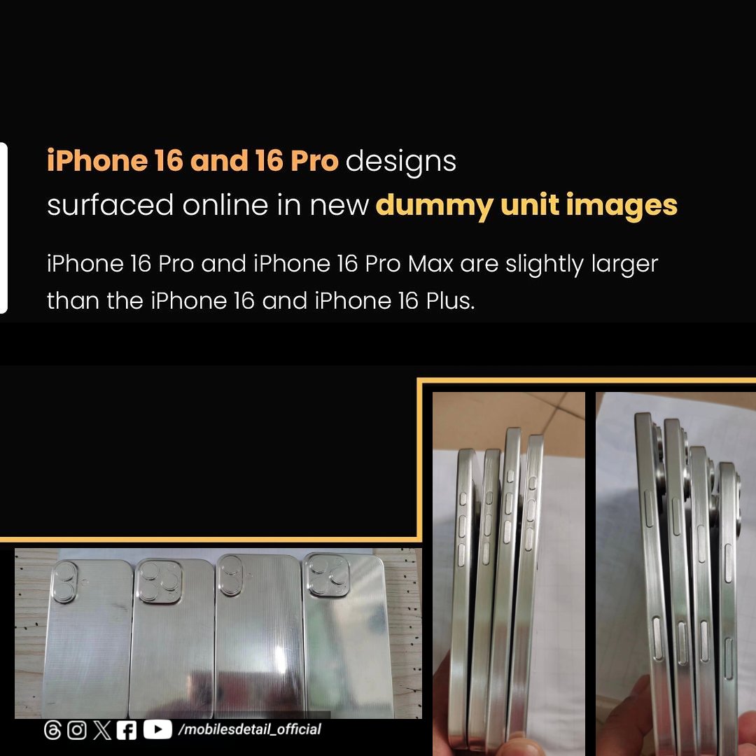 mobilesdetail's tweet photo. This is how iPhone 16 and iPhone 16 Pro will look like. Thoughts on new design?
#apple #iphone #iphone16 #iphone16plus #iphone16pro #iphone16promax #iphone16design #iphonedesign #iphone16series https://t.co/Tz0g8I1A8v