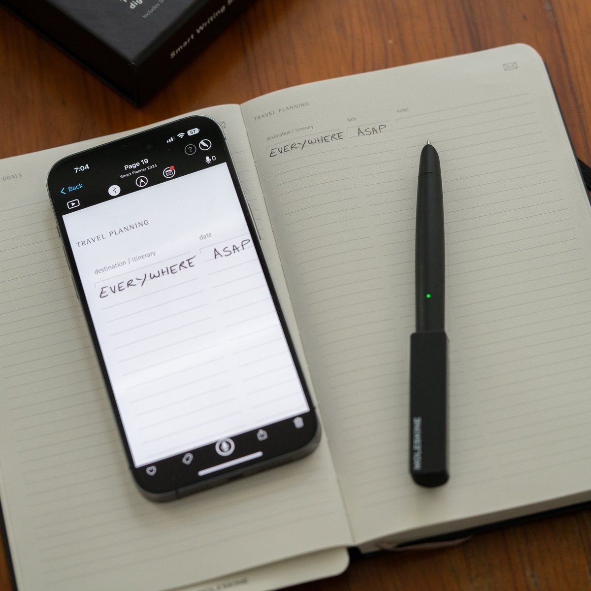 moleskine's tweet image. Never not travel planning.
The @Moleskine #SmartWritingSet is your ultimate travel companion. It seamlessly merges your handwritten pages to the phone in your pocket, so your creativity never leaves your side, wherever you may be.

Discover more on moleskine.com/smart
