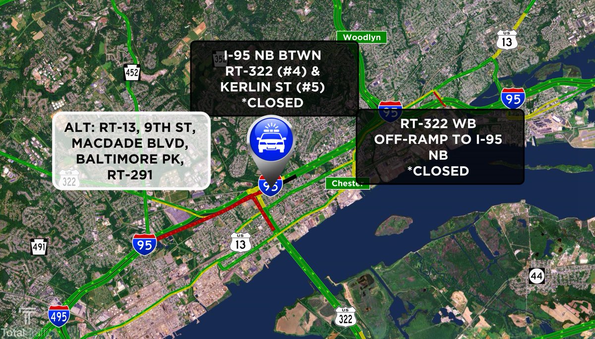 COMMUTER ALERT: All northbound lanes of I-95 are CLOSED in #Chester for a shooting investigation. @CBSPhiladelphia