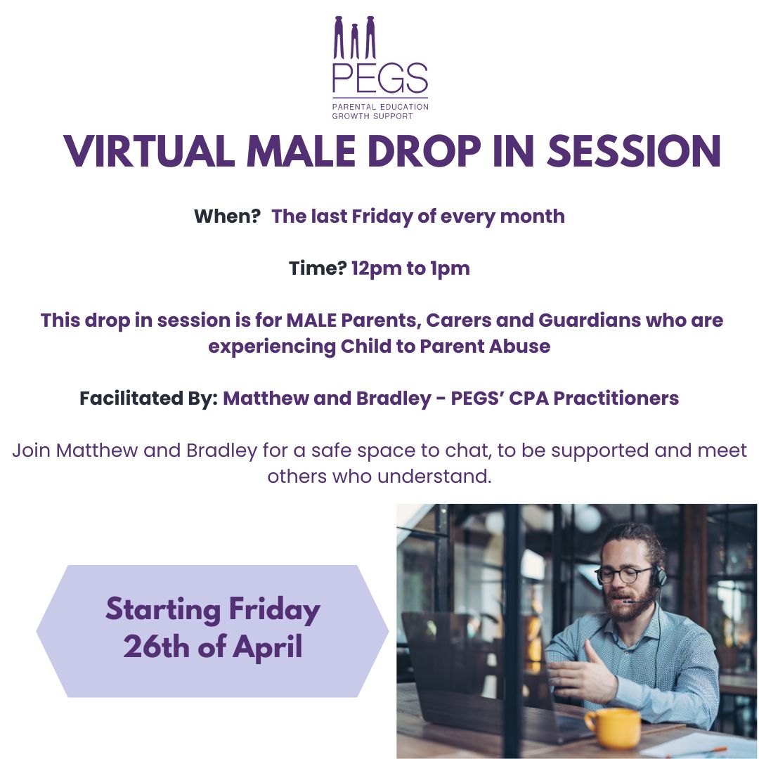 Male drop ins are resuming from Friday 26th of April. These will run on the last Friday of every month and will be hosted by PEGS CPA Practitioners Matthew and Bradley - if you would like to join a male drop in please email admin@pegsupport.com for more information