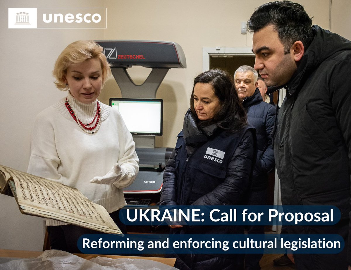 📣 As part of its support for 🇺🇦, @UNESCO is looking for partners to assist with the reform of national legislation governing the protection of cultural heritage in Ukraine, essential to the country's recovery. ⏳Deadline: 16 April 2024 ➡️More about: bit.ly/4cIImdz