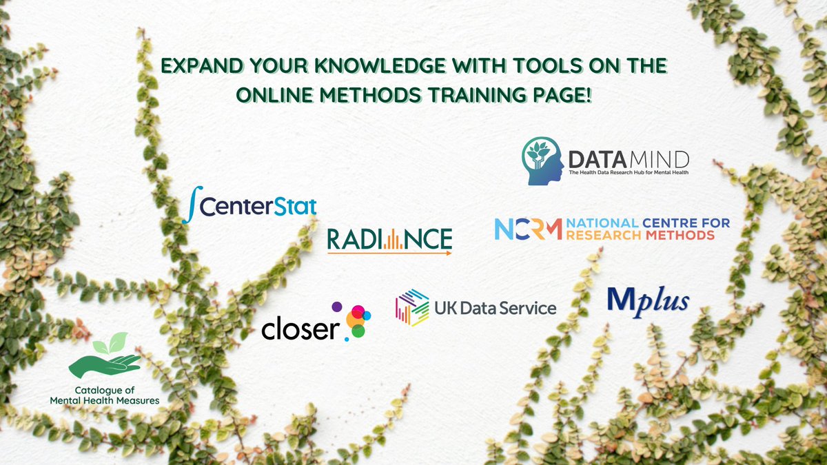 The Catalogue links to educational tools that support researchers with statistical skills for longitudinal data💻📖. It links to free resources on @CLOSER_UK @UKDataService and more! Check these out here: cataloguementalhealth.ac.uk/?content=9