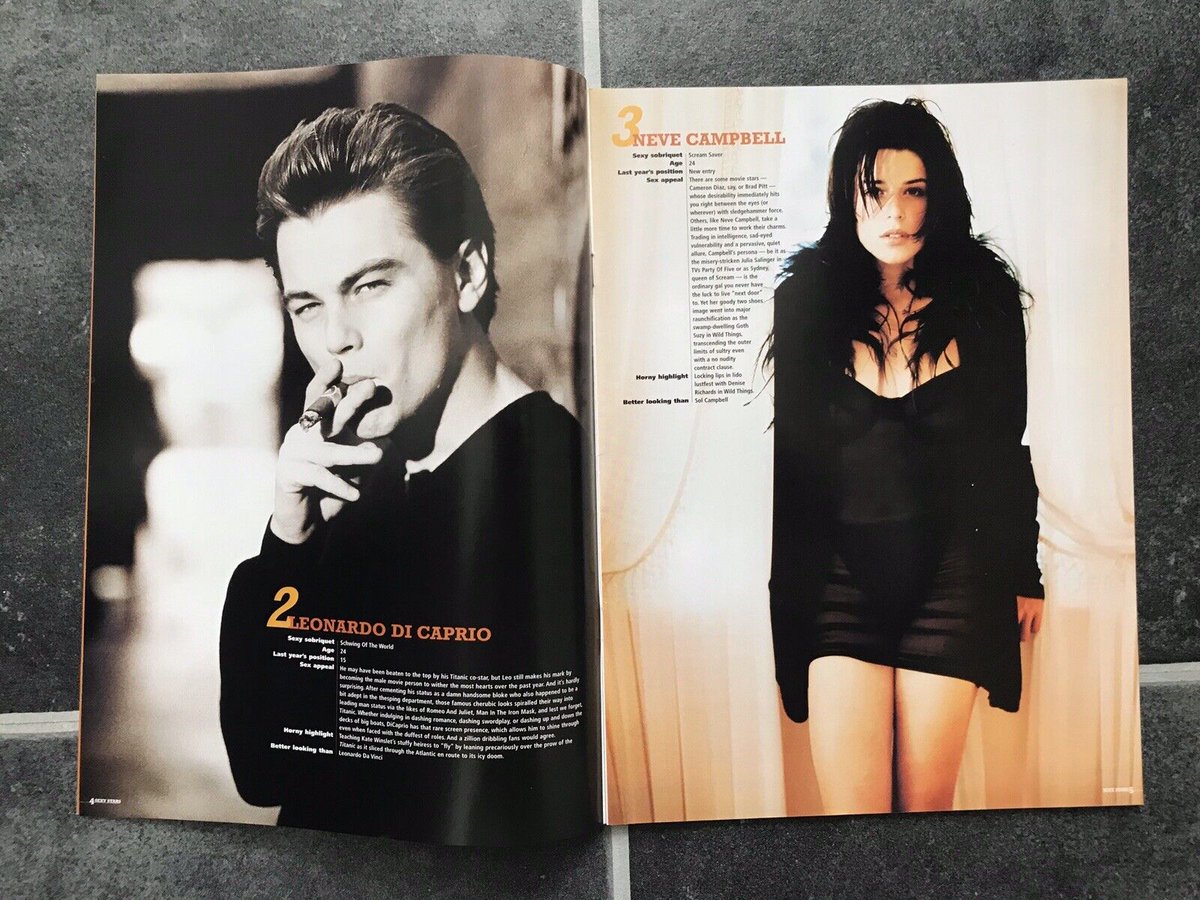 Leonardo Dicaprio and Neve Campbell on a magazine. 😍😍😍 soo ó beaultiful 😅😍
