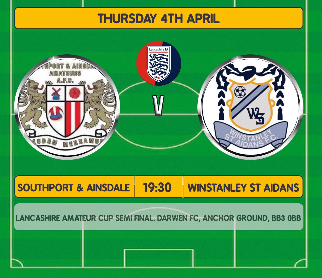 Huge game for the boys tonight as we face @SandA1st in the semi finals of the @LancashireFA Amateur Cup. The lads are ready to give their all and we hope to see as many people supporting us as possible 👊🏻 #UTA @lancsamleague