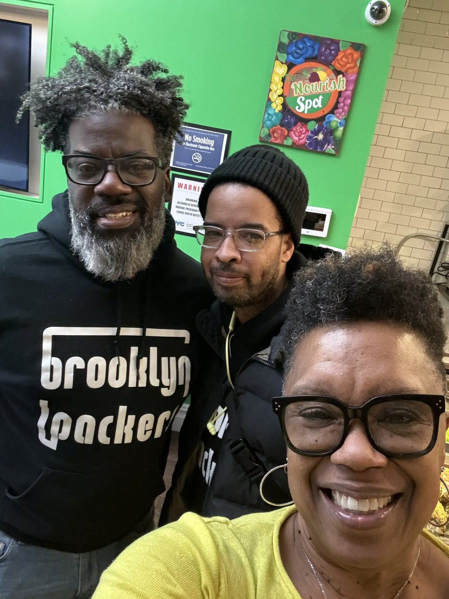 TheNourishSpot's tweet photo. So awesome that Shawn Santana &amp; Steph Wiley of @BrooklynPackers visited our #BedStuyBrooklyn location. Our organizations’ #socialimpact work to help transform #minorityhealth have been recognized by @AHANewYorkCity &amp; our owner @prmaven17 was delighted to meet them in person. https://t.co/IcxbkFtT6X