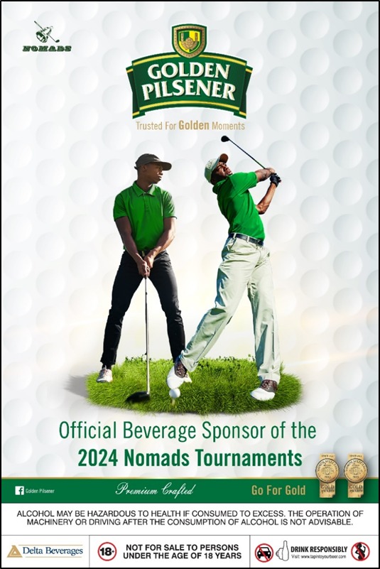 The 2024 Nomads Tournament tees off next month from 1 – 5 May at the Elephant Hills in Victoria Falls. Don't miss our exclusive specials at the Cowboy Bar during the Nomads Tournament.​ #GoldenPilsener #GoForGold #PremiumCrafted #nomadstournament