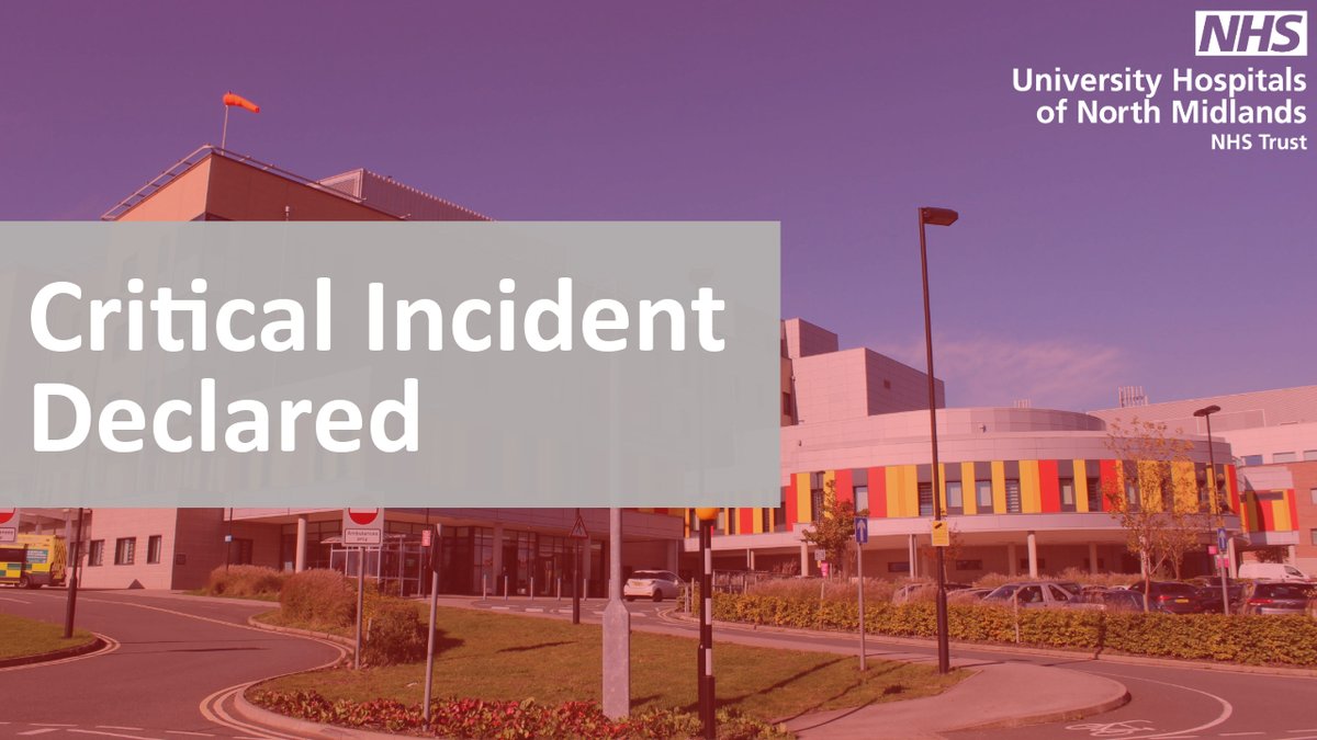 Due to extreme pressures, UHNM has today taken the decision to declare a critical incident to allow the Trust and its staff take additional steps to maintain safe services for our patients and help cope with the growing pressures across both its hospitals. uhnm.nhs.uk/latest-uhnm-ne…