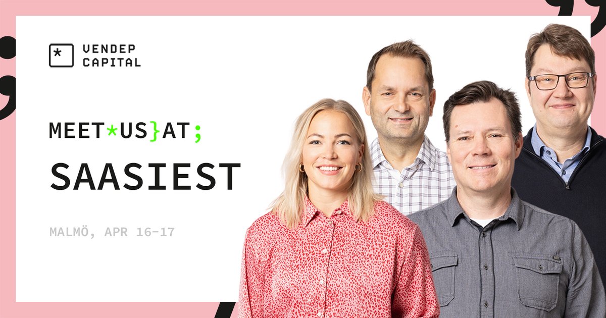 Just a few weeks until we head to Malmö for SaaSiest! ✨

Matchmaking is now open, so head over to the event app and connect with Jupe, Sami, Sakari, and Taru to schedule a meeting during the event.

#SaaSiest2024