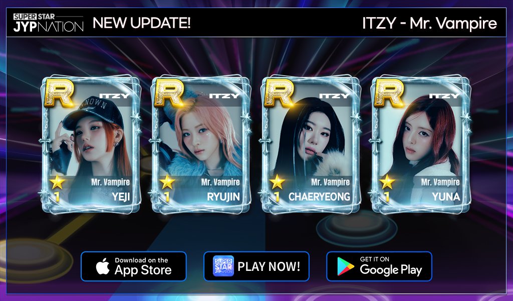 [🎹] ITZY - Mr. Vampire SONG & PACKAGE & MISSION UPDATE! Mr. Vampire 한정 테마를 지금 바로 슈스제에서 만나보세요! Get the limited theme right now on SSJ! 🛍 bit.ly/3pzCRdy #슈퍼스타제이와이피네이션 #SUPERSTARJYPNATION #슈스제 #SSJ #ITZY #ITZY_BORNTOBE