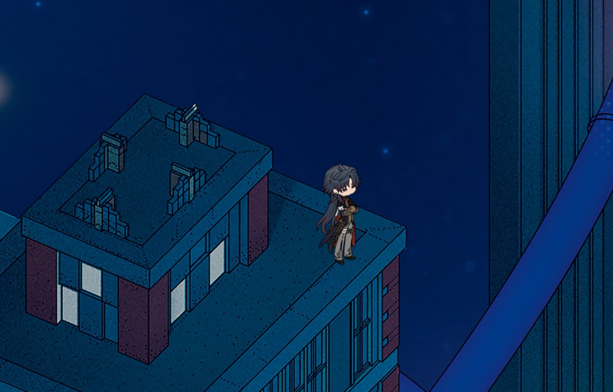 jaytacos's tweet photo. @HoYoFair_0 #PenaconyPanorama 

Blade staring out on top of the building. https://t.co/Z0FgmvBoxM