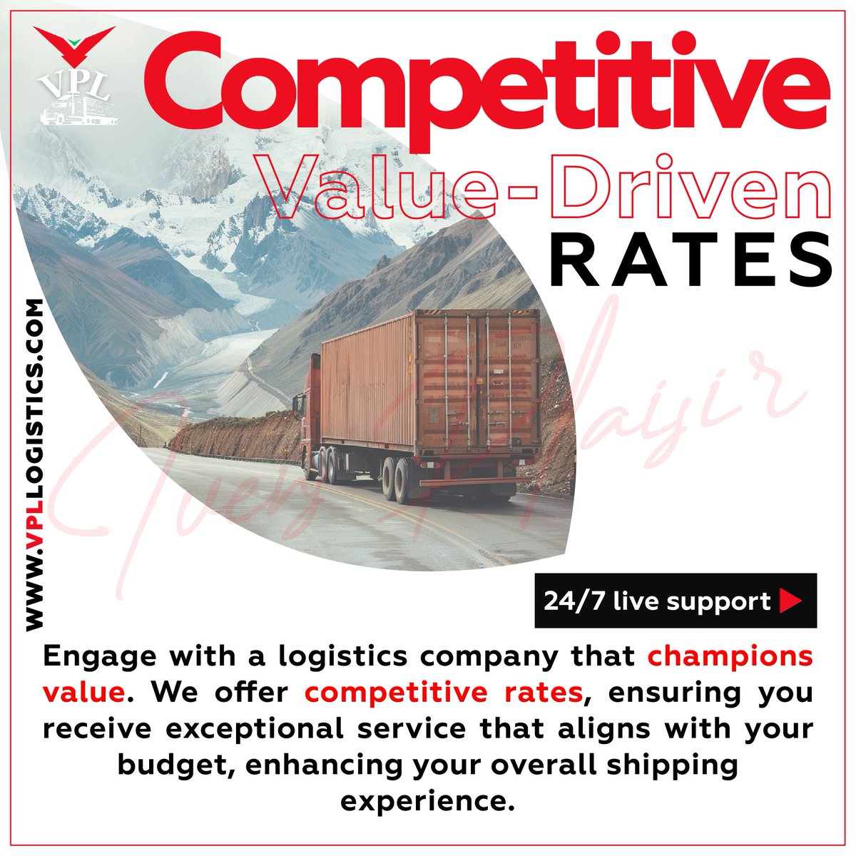 Competitive, Value-Driven Rates

Engage with a logistics company that champions value.

#vensplailogistics #VPL #trucking