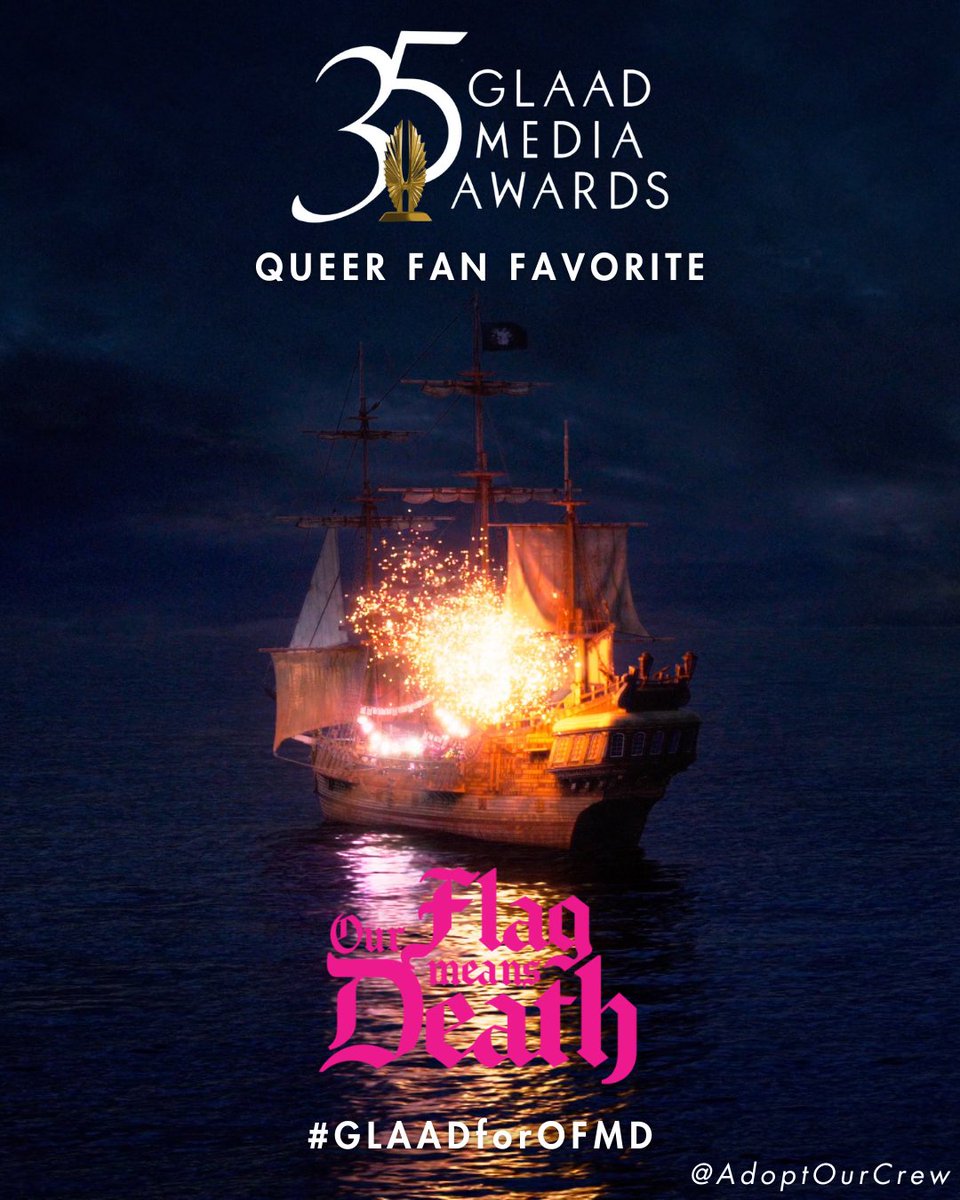 We all love a poll so here’s our chance to make it known that we’re #GLAADforOFMD. Vote for #OurFlagMeansDeath for @glaad’s Queer Fan Favorite by selecting “Other” from the drop down menu. 🏳️‍🌈 tinyurl.com/voteofmd 🏳️‍🌈