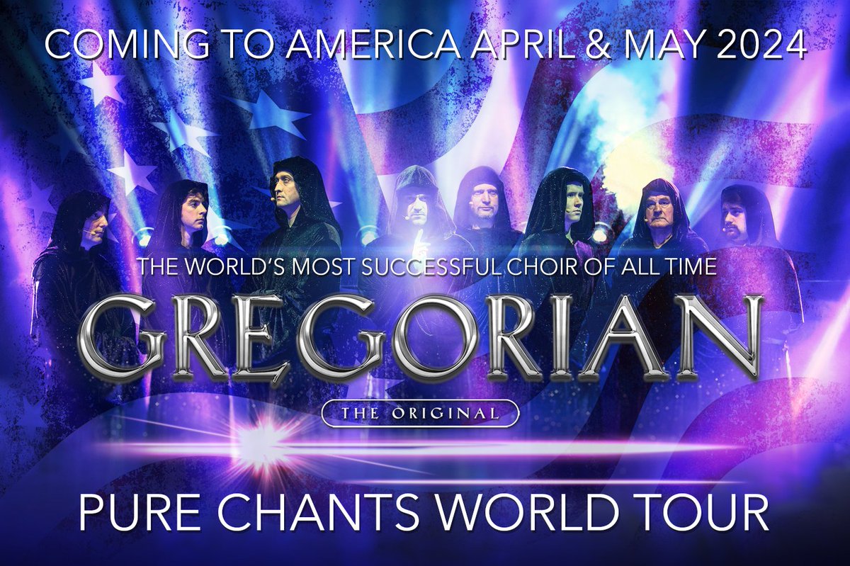 Gregorian will be here on 4/18 for their first US tour! The Pure Chants tour comes on the heels of a new PBS special by the same title. Join us at the Palladium to experience their blend of pop/rock songs and chorale in the style of medieval chants. 🎟️ TheCenterPresents.org/Gregorian