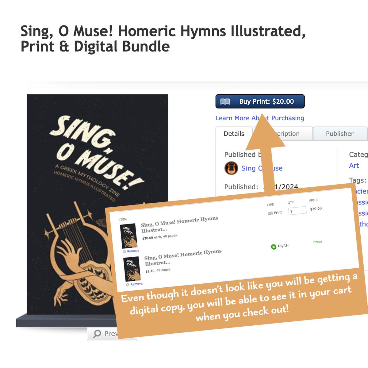 Sing, O Muse! A Greek Mythology Zine is officially available to purchase! Please visit the link in our bio to purchase copy today! Available in print, digital, or a print/digital bundle! #SingOMuseZine