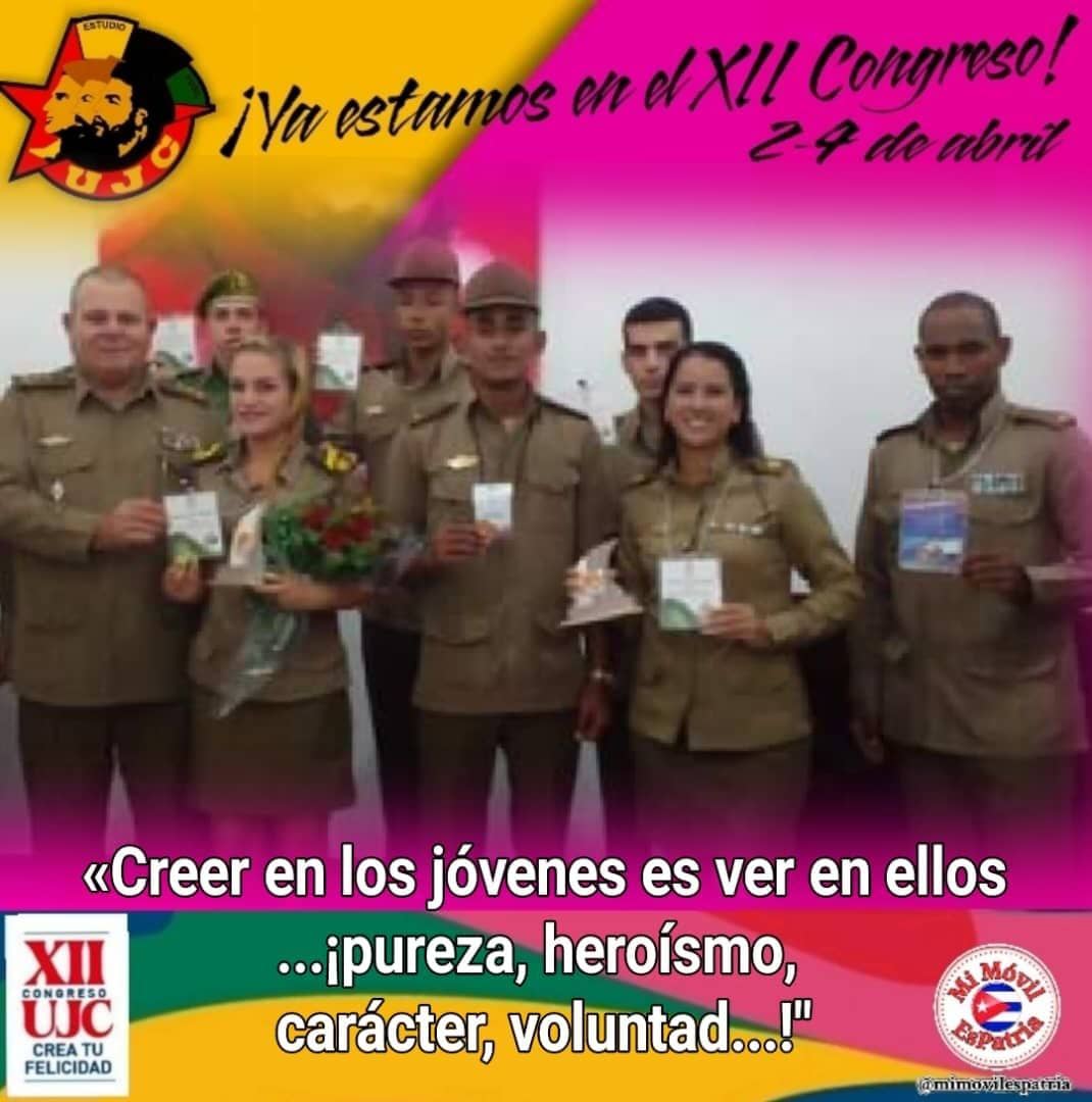 Confiamos en nuestra juventud, estamos seguros de que seguirán los pasos de nuestros héroes. @CubacooperaDj #12CongresoUJC #EstaEsLaRevolución