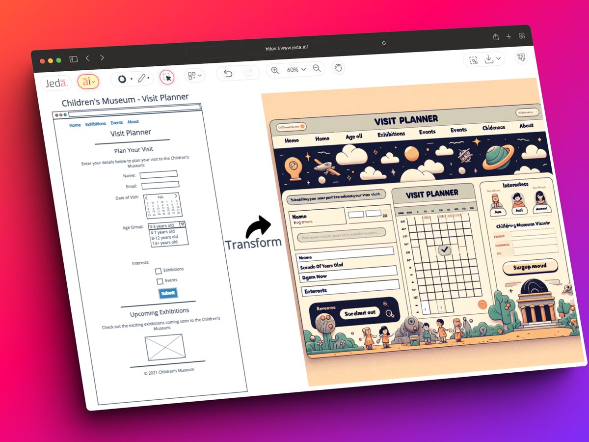 MdFahim32514005's tweet photo. Unlocking the Power of Design: Elevating Wireframes with https://t.co/M0Z4FG5dMu's Alchemy Feature! π
#DesignAlchemy #JedaAI #Innovation #ai #transform
Visit: https://t.co/i0g68K9nzg https://t.co/qw1n0SIuxo