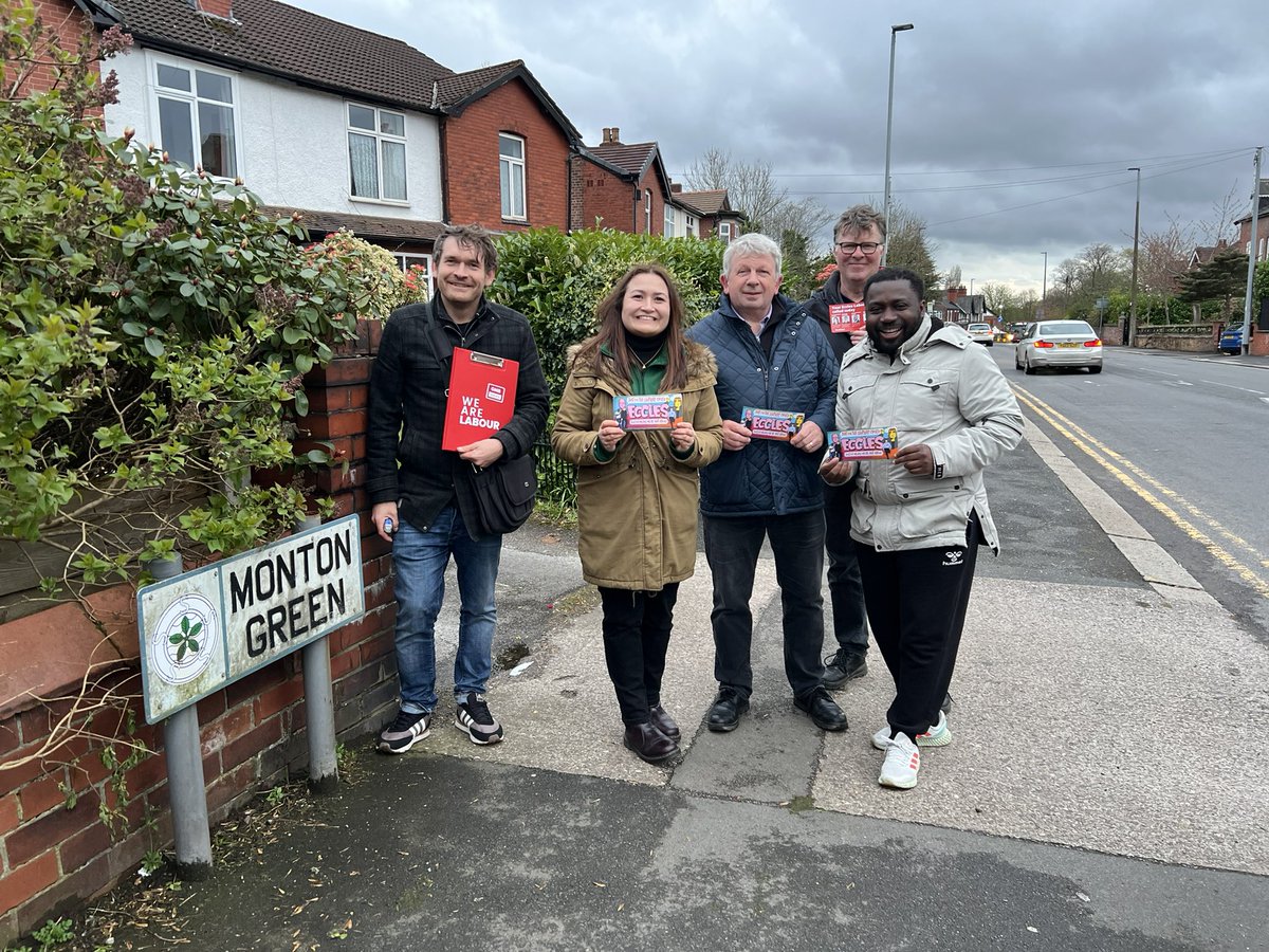 Another #TeamEccles evening well spent talking to residents about road safety and new crossings around Monton Green. Remember, it’s #3VotesForLabour on the 2nd of May!