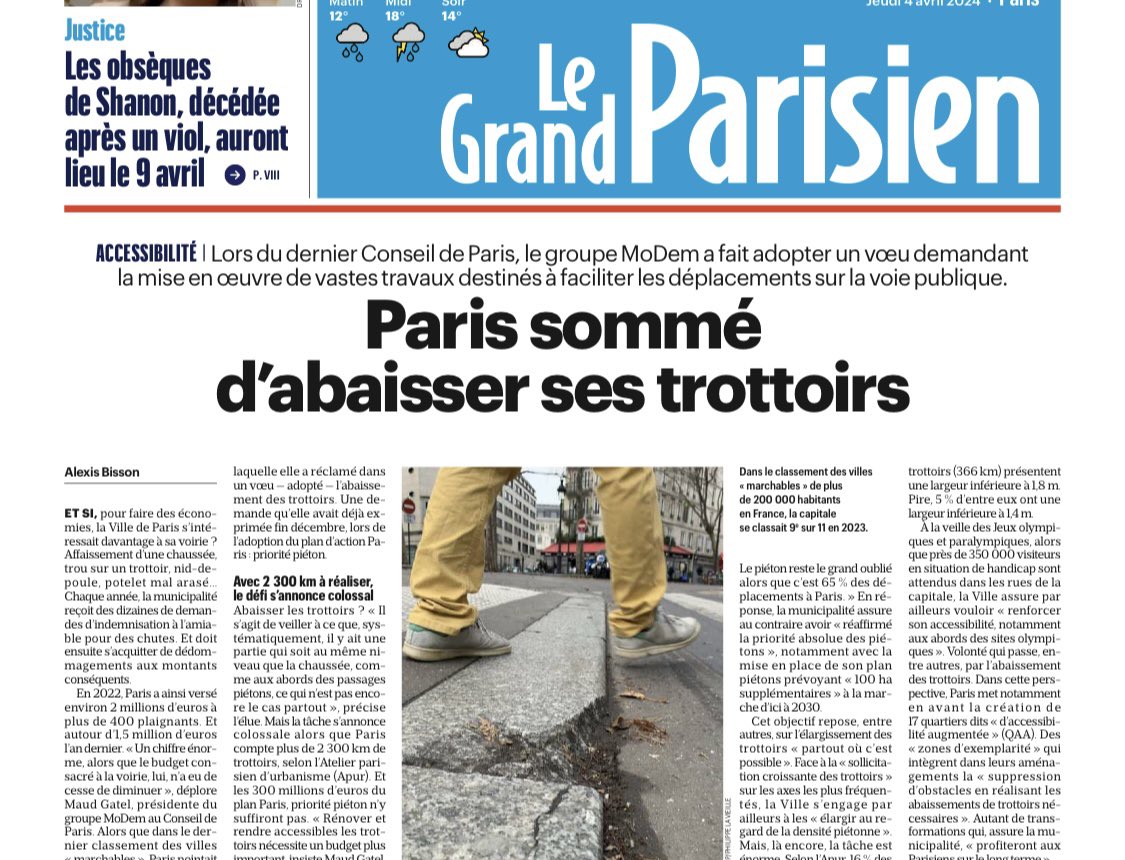 Plutôt que d’entretenir sa voirie, la municipalité de Paris préférait provisionner des millions d’euros pour dédommager les piétons qui chutent. On tombe sur la tête ! Vivement les prochaines municipales pour sortir de ce bourbier ! #saccageParis