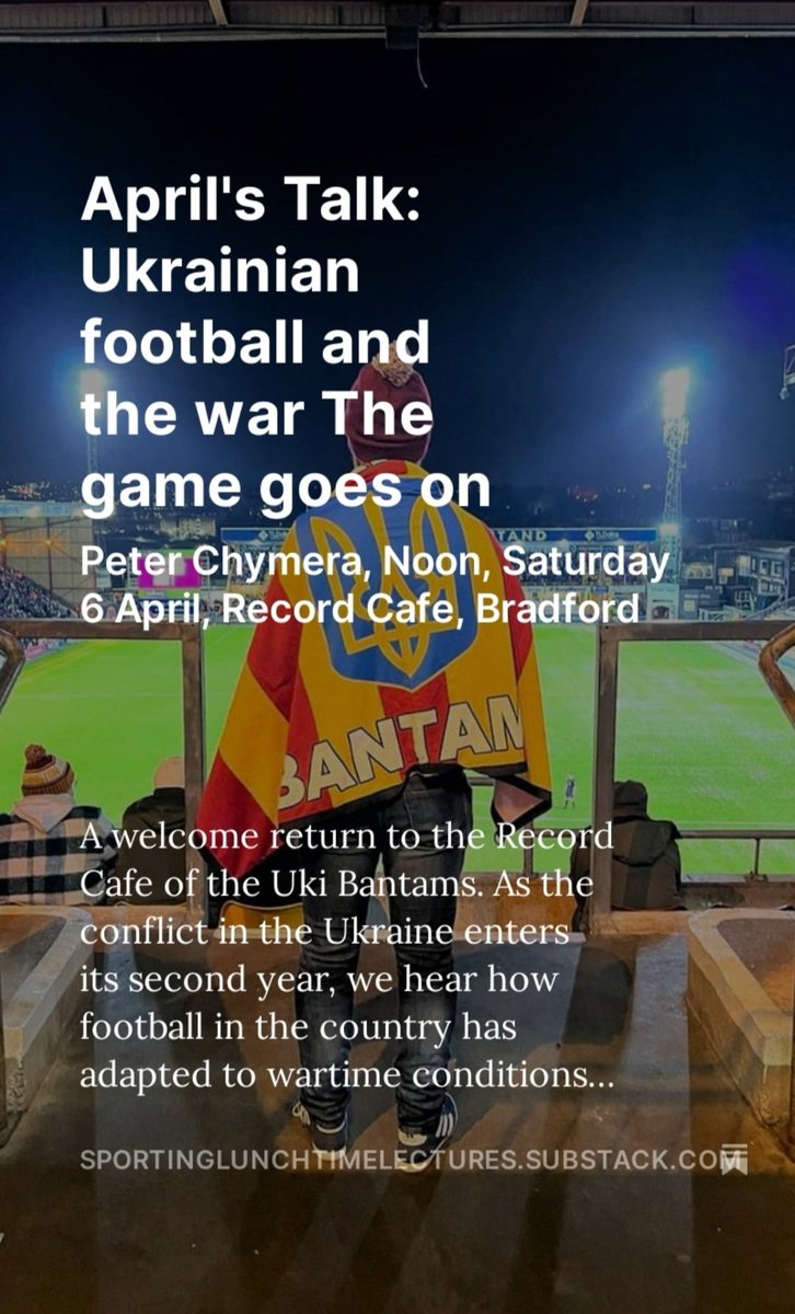 Come join us this Saturday before the Gillingham game at @TheRecordCafe. We have a special guest joining us...Ukrainian football journalist @ZoryaLondonsk will be co-hosting the talk with our very own @PMChymera89. 🇺🇦🐔 #bcafc