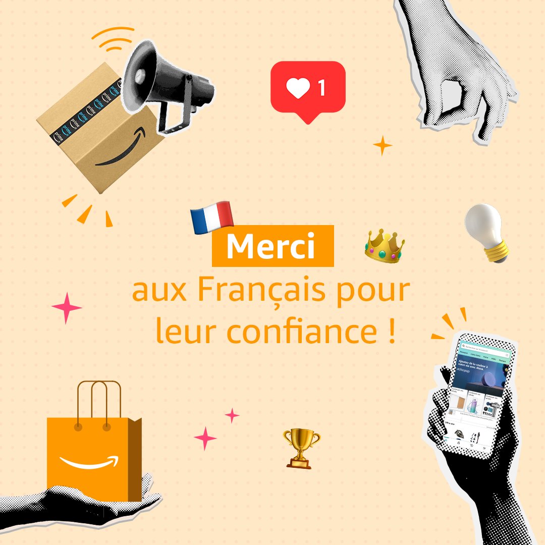 Les résultats 2024 sont là 🥇 Amazon est fière d’être : - Dans le Top 30 des Marques Préférées des Français - L’Enseigne Préférée des Français dans la catégorie Multimédia/Électroménager Un immense merci aux Français pour leur confiance ❤ 👉 enseignes-preferees-des-francais.fr