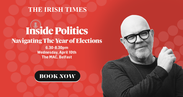 Join us for a live podcast event in Belfast on April 10th. Hosted by Inside Politics' Hugh Linehan, we'll delve into 'The Year of Elections' in Ireland with guests Pat Leahy, Freya McClements, and Lisa Claire Whitten events.irishtimes.com/events/70110?a…