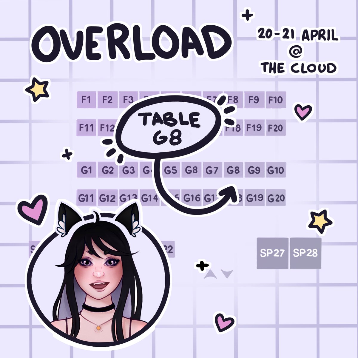 Super excited to be at Overload NZ again in 2 weeks! I will be at table G8 with my sister Jademadecrochet (on insta) 🖤✨ #overloadnz