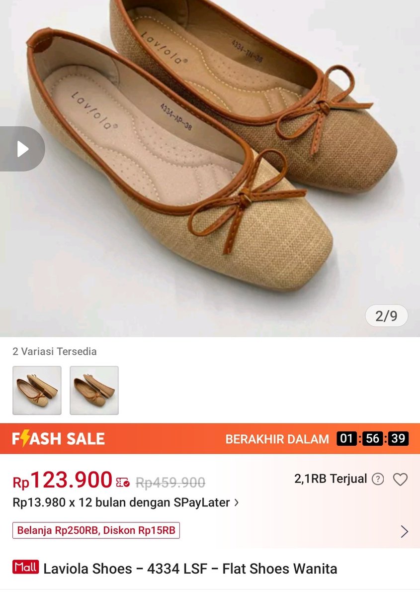 ✨️ ๋࣭ ⭑ rekomendasi flatshoes ๋࣭ ⭑ ✨️

siapa si yang ga tau brand laviola
empuk banget, untuk dipakai jalan ga sakit
cantik juga model modelnya ada pitanya

lagi flash sale gaisss
🟠 shope.ee/2q7aCSddrB