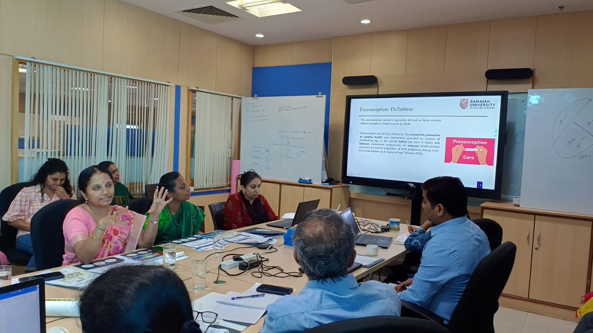 Dr. Bhavana, Assistant Professor in Food Technology, Dr. Tejaswini, Assistant Professor in Public Health, and Reedhika, a PhD scholar at Ramaiah College, present their research study on Preconception Care, sharing the findings from their scoping review. #ResearchDay #KHPT4Change