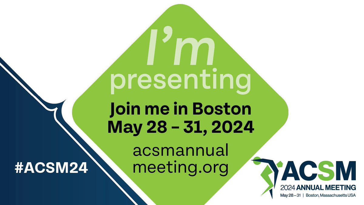 More conference news - thrilled to be presenting a tutorial lecture at #ACSM2024 in Boston! @audcollins and I will be presenting on “The 24hr activity cycle and cognitive health - from correlations to compositional data analyses”. Can’t wait! @ACSMNews