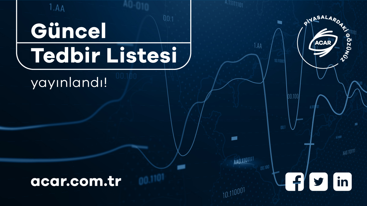 👉🏼BIST hisse senetlerine geçici süreyle uygulanan tedbirler : acar.com.tr/duyurular/gunc… #aracıkurum #bist #ekonomi #tedbirlistesi #BORSA #BorsaIstanbul #pay #hisse #hissesenedi #viop #bist100 #BIST30 #bist50 #piyasalardakigözünüz #piyasa #yatirim