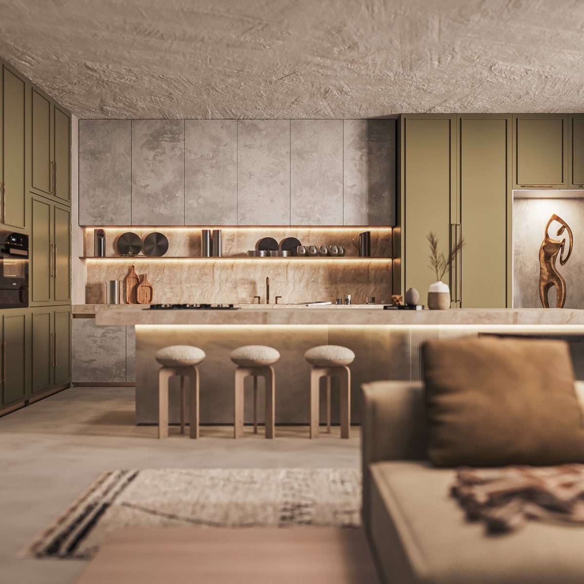 Flirt: A Sublime Ballet of Sage and Concrete Elegance

This kitchen is a dance between sophistication and contemporary charm, inviting you to choreograph your culinary masterpieces with grace.

#FlirtKitchen #kitchengoals #kitcheninterior #kitchendesign #kitchenstyle #kuche7