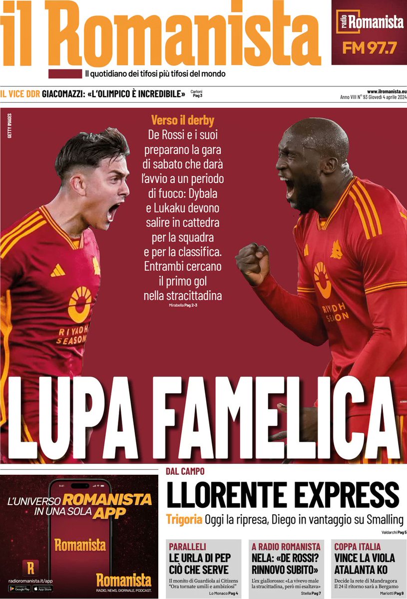 #GiornaliSportivi #4aprile #rassegnastampa #edicola #EdicolaKarda 

#CoppaItalia #JuveLazio #FiorentinaAtalanta 

#calciomercato #zirkzee #Milan 

#sinner #RankingATP 

#F1 #SuzukaGP #Ferrari 

#LBA #LBF #LNP 

#SerieBKT #ternanacalcio  

#SerieCNow #perugiacalcio