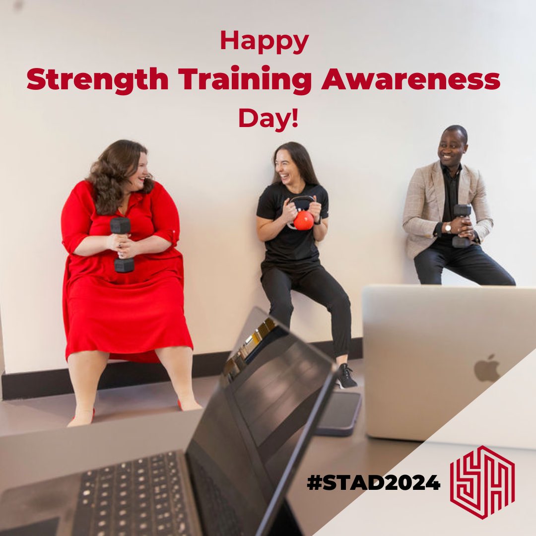 🥳 HAPPY STRENGTH TRAINING AWARENESS DAY!! 🥳 🏢If you’re in the office today, why not grab a couple colleagues and do a wall sit to celebrate!!? 🏠Working from home? Show me how you incorporate strength into your day!! 💪🏻Bonus points for sharing and tagging me and #STAD2024