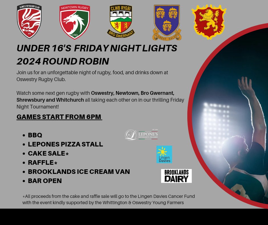 🚨🦅 U16'S ROUND ROBIN 🦅🚨 Come and join us NEXT FRIDAY the 12th April! The Club opens from 5pm with the matches starting from 6pm! Come down and enjoy some Friday night rugby! ENTRY IS FREE AND EVERYONE WELCOME 🦅