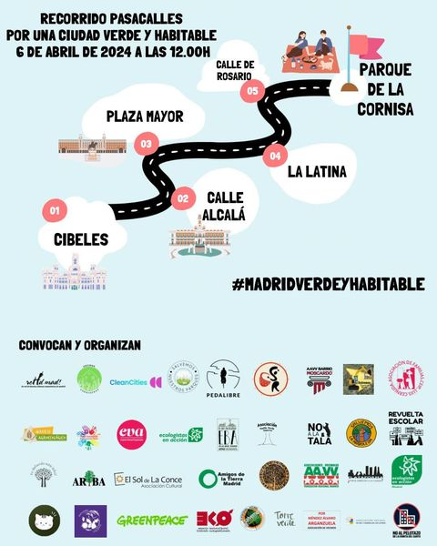 Un #MadridVerdeYHabitable con un sistema de movilidad sostenible efectivo, clave en la lucha contra el cambio climático y mejora de la calidad de vida combinando áreas de bajas emisiones, zonas peatonales, transporte público, y bicicleta
#usera #userasinmaloshumos
#pasacalles2024