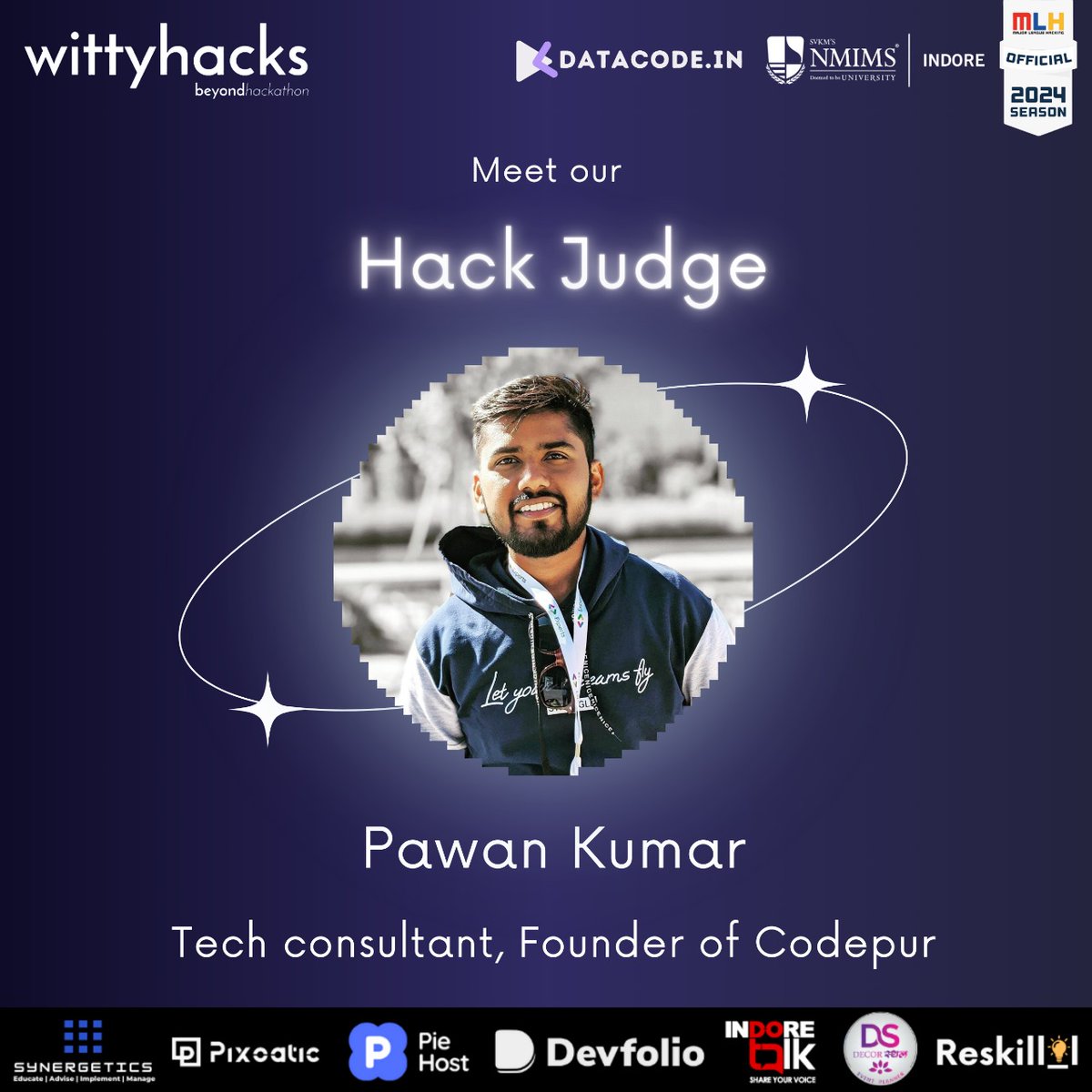 Introducing Pawan Kumar as Hack Judge for Wittyhacks 4.0 🥳🥳 #datacode #wittyhacks