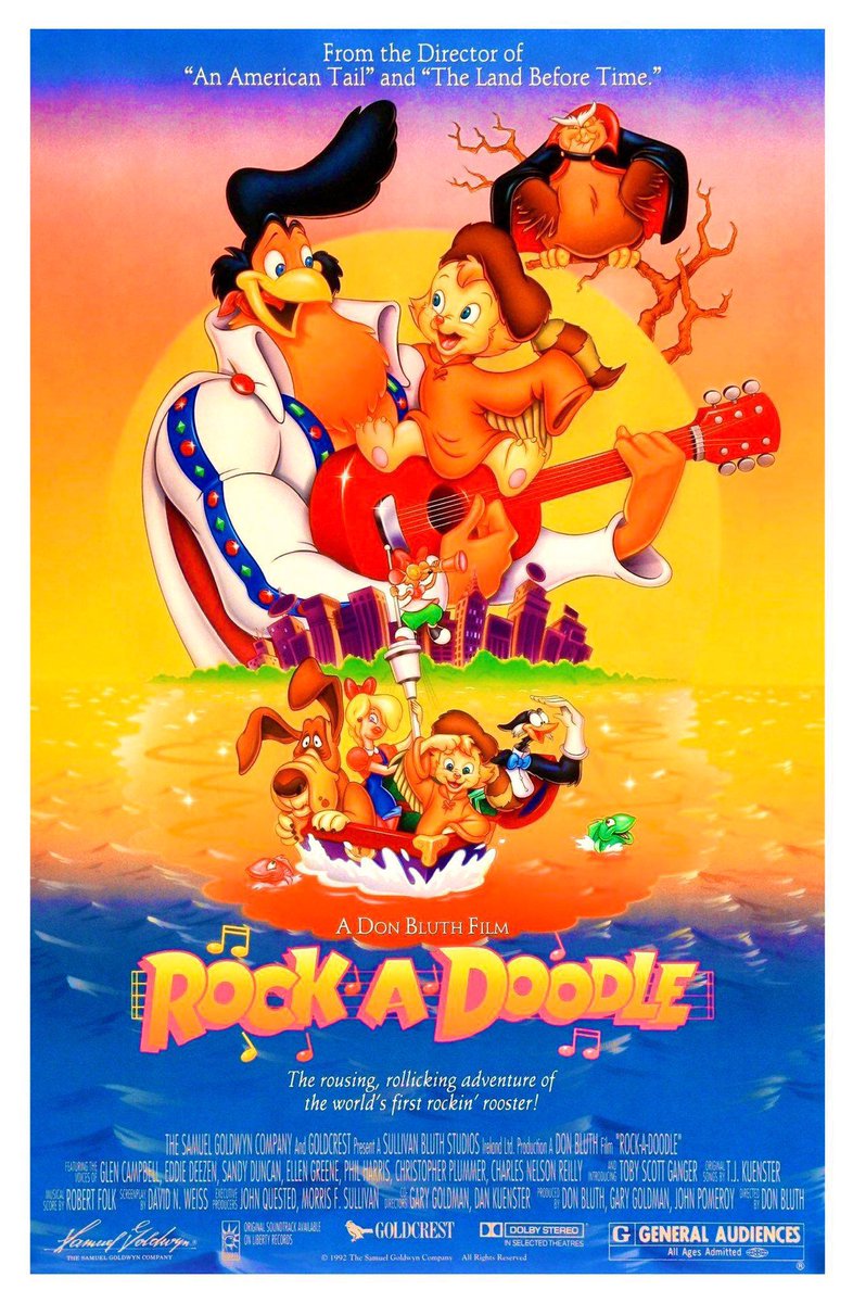 FilmNewsNos's tweet photo. 🎬MOVIE HISTORY: 32 years ago today, April 3, 1992, the movie ‘Rock-a-Doodle’ opened in theaters!
#TobyScottGanger #GlenCampbell #PhilHarris #ChristopherPlummer #EllenGreene #EddieDeezen #SandyDuncan #CharlesNelsonReilly #SorrellBooke #WillRyan #LouiseChamis #JakeSteinfeld https://t.co/lSlgx4EwEX